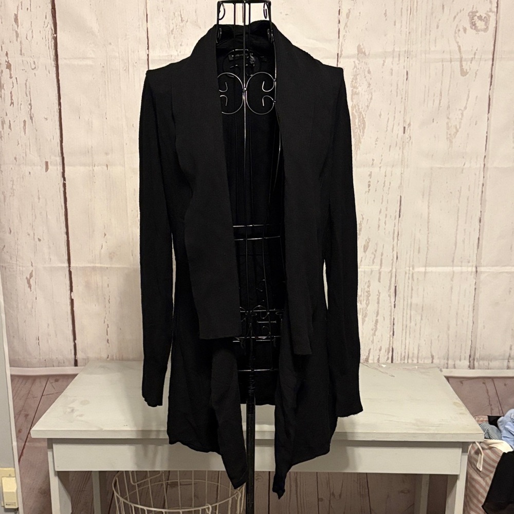 White House Black Market Black Open-Front Sweater